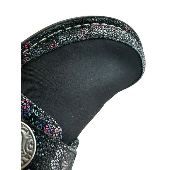 Alegria Dream Fit Dena black floral neoprene slip on shoes womens EU 36/ US 6 - Picture 11 of 12